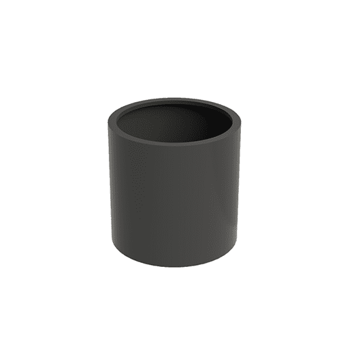 Ein runder Blumentrog aus pulverbeschichteten Aluminium